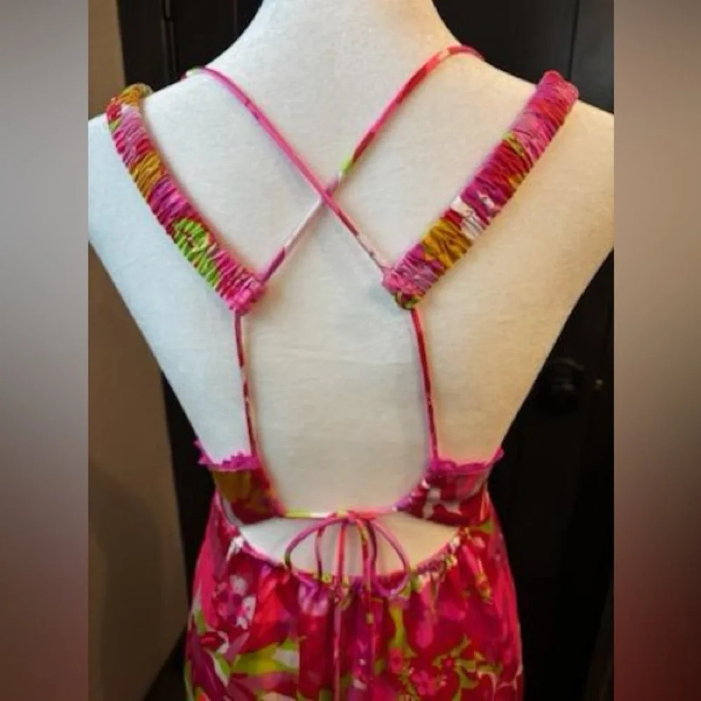 Free People All A Bloom Floral Maxi Dress NWOT Neon Pop Floral small
